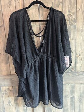 George Black Sheer Dot Swim Coverup